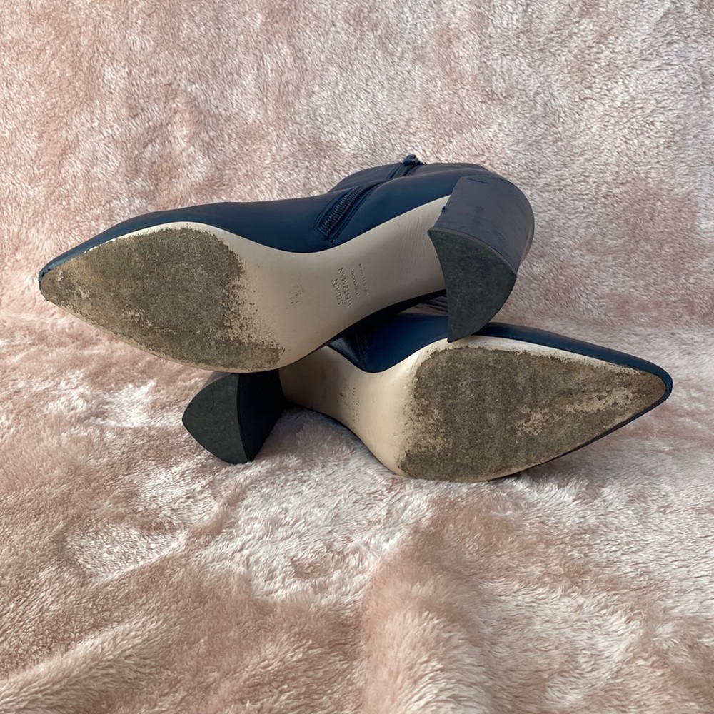 Stuart Weitzman Pure Pointy Toe Booties In Blue N… - image 5